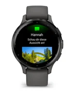 Smartwatch - Garmin Venu 3S 010-02785-00 - 41mm - bezel ze stali nierdzewnej w kolorze slate z kopertą w kolorze Pebble Gray i silikonowym paskiem - miniaturka - grafika 1