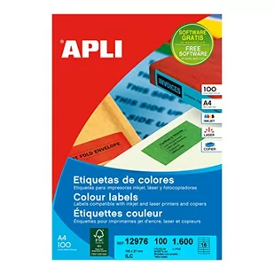 APLI 12976 - Trwałe żółte etykiety 105,0 x 37,0 mm 100 ark - Etykiety do drukarek - miniaturka - grafika 1