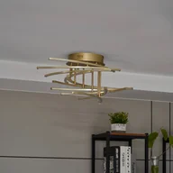 Lampy sufitowe - Lindby Flakira lampa sufitowa LED 10-pkt. mosiądz - miniaturka - grafika 1