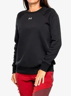 Bluzy sportowe damskie - Bluza damska bez kaptura Under Armour Rival Fleece Crew - black/white - miniaturka - grafika 1