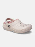 Klapki i japonki damskie - Crocs Chodaki "Classic Lined" w kolorze jasnoróżowo-kremowym - miniaturka - grafika 1