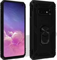 Etui i futerały do telefonów - Hybrydowe etui na telefon komórkowy z uchwytem na pierścień do Samsung Galaxy S10e - czarny - miniaturka - grafika 1