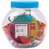 Spinacze i klipsy do papieru - Klipsy do akt Deli 25mm opakowanie 12 sztuk kolorowe - miniaturka - grafika 1