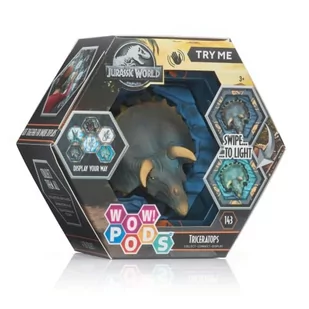 WOW! PODS - Kolekcja Jurassic World Dominion - Triceratops - Figurka kolekcjonerska z czujnikiem światła i ruchu (Deqube 918JUR102402) - Figurki dla dzieci WOW! PODS - Kolekcja Jurassic World Dominion - Triceratops - Figurka kolekcjonerska z czujnikiem światła i ruchu (Deqube 918JUR102402) - Figurki dla dzieci - miniaturka - grafika 1