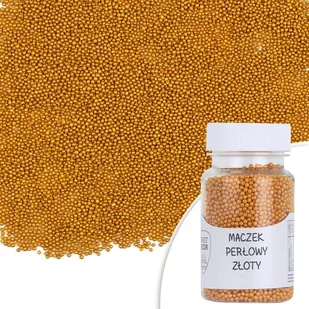 Posypka cukrowa MACZEK PERŁOWY ZŁOTY ⌀ 1 mm Sweet Decor, 50 g - Dodatki do ciast w proszku - miniaturka - grafika 1
