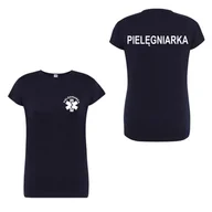 Odzież medyczna - T-shirt - pielegniarka koszulka medyczna damska  granatowa M - miniaturka - grafika 1