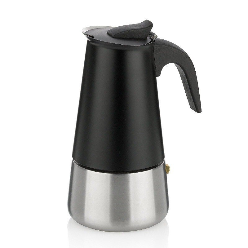 KELA Dzbanek do espresso ze stali nierdzewnej Ferrara czarny 19,5 cm 10,0 cm 300,0 ml
