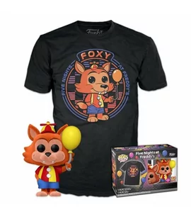 fnaf sb - booble head pop n° 907 - balloon foxy (flocked) + tee (l) - Figurki kolekcjonerskie - miniaturka - grafika 1