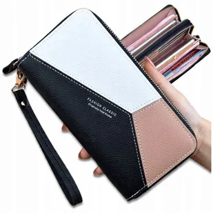 Portfel Skórzany Damski Duży Czarny Na Prezent Pojemny Poziomy - Portfele Portfel Skórzany Damski Duży Czarny Na Prezent Pojemny Poziomy - Portfele - miniaturka - grafika 1