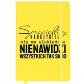 Notesy i bloczki - NOTES Z GUMKĄ Żółty 96 Stron Dla Nauczyciela SPRAWIEDLIWY NAUCZYCIEL Wzory - miniaturka - grafika 1
