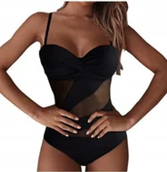 Stroje kąpielowe - Strój Kąpielowy Jednoczęściowy Kostium Modelujący Czarny Black Xl - miniaturka - grafika 1