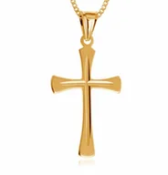 Dewocjonalia - Srebrny Krzyżyk 925 Złocony Classico z Łańcuszkiem Grawer - miniaturka - grafika 1
