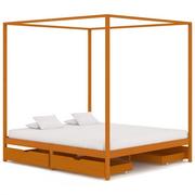 Łóżka - vidaXL Rama łóżka z baldachimem i 4 szufladami, sosna, 180 x 200 cm - miniaturka - grafika 1