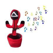 Zabawki interaktywne dla dzieci - Zabawka Dla Dzieci - Tańczący I Śpiewający Kaktus Squid Game - Czerwony Trójkąt - miniaturka - grafika 1