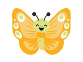 Gadżety na imprezę - Dekoracja dwustronna Motylek żółty - 36 x 29 cm - miniaturka - grafika 1