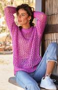 Swetry damskie - Cienki sweter damski w kolorze różówym MALIKA, Kolor różowy, Rozmiar Oversize, KAMEA - Primodo.com - miniaturka - grafika 1