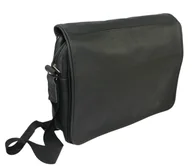 Torby męskie - Skórzana Torba Na Ramię Pozioma GRETOS (PL) Listonoszka Z Klapką CZARNA 37 x 26 x 9 [cm] - miniaturka - grafika 1