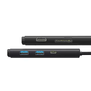 Hub Baseus OS Lite 6-Port (Typ-C do HDMI+USB3.0*2+PD+SD/TF) (czarny) - Huby USB - miniaturka - grafika 4