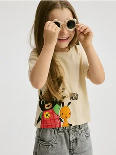 Reserved - Bawełniany t-shirt Bing - beżowy - Bluzki dla niemowląt - miniaturka - grafika 1
