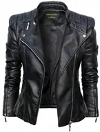 Kurtki damskie - kurtka ramoneska damska Fashionavenue skóra dopasowana moto biker #100 _M - miniaturka - grafika 1