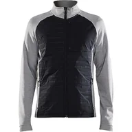 Kurtki męskie - Craft ADV Unify Hybrid Jacket męska kurtka przejściowa 3XL, szary melanż/czarny, lekka kurtka z funkcjonalnego materiału, z 2 kieszeniami i 1 kieszenią na piersi, lekka kurtka męska - miniaturka - grafika 1