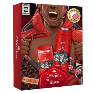 Zestaw Old Spice Gamer, dezodorant w sztyfcie, Wolfthorn, 50 ml + żel pod prysznic 3w1, Wolfthorn, 250 ml + karty do gry - Zestawy kosmetyków męskich - miniaturka - grafika 1