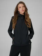 Kurtki i kamizelki sportowe damskie - 4F Kurtka softshell wiatroodporna membrana 5000 damska - czarna XXL - miniaturka - grafika 1