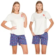 Piżamy damskie - PIŻAMA DAMSKA BAWEŁNIANA MORELLA KRÓTKI RĘKAW KRÓTKIE SPODENKI LUŹNA KRÓTKA LETNIA BAWEŁNA 100% WYGODNA XXL - miniaturka - grafika 1