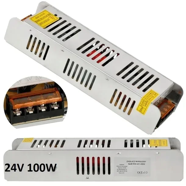 Zasilacz montażowy 24V 4.1A 100W do LED modułowy IP20 transformator DC