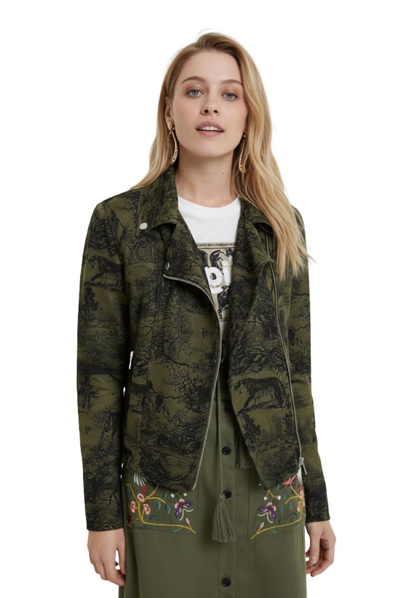 Kurtka damska Desigual Dahlia ramoneska khaki-L