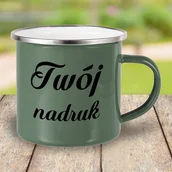 Kubki - Szarozielony kubek metalowy, emaliowany z Twoim nadrukiem - miniaturka - grafika 1