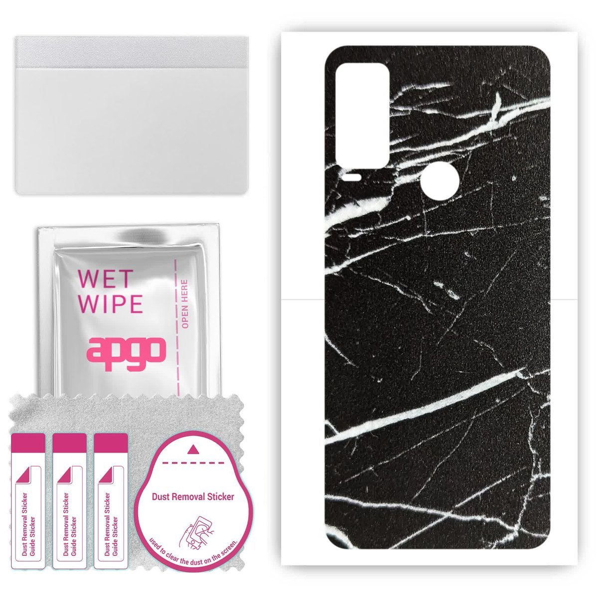 Folia naklejka skórka strukturalna na TYŁ do Sharp Simple Sumaho 6 - Marmur Ciemny - apgo SKINS