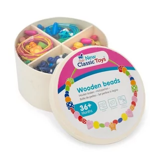 NEW CLASSIC TOYS Drewniane korale do nawlekania - Prace ręczne dla dzieci - miniaturka - grafika 2