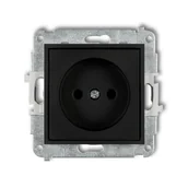 Gniazdka elektryczne - Karlik Gniazdo pojedyńcze bez uziemienia MINI czarny 12MGP-1p - miniaturka - grafika 1