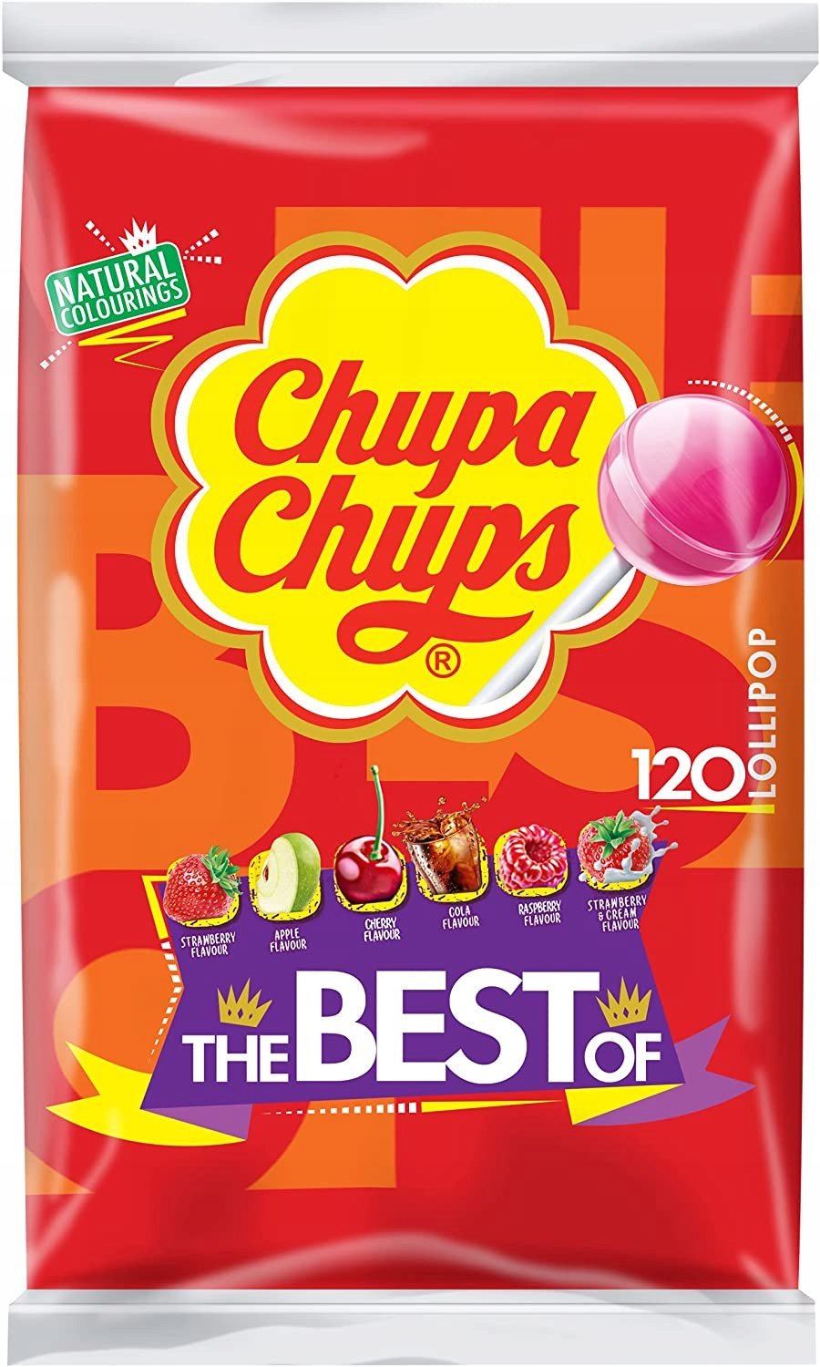 LIZAKI CHUPA CHUPS THE BEST OF - 7 SMAKÓW - 120 SZTUK DUŻA PAKA