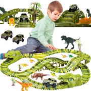 Samochody i pojazdy dla dzieci - Tor Wyścigowy Dinozaur Park Dino Samochodowy Prezent dla Dzieci 270el 360cm KRUZZEL - miniaturka - grafika 1