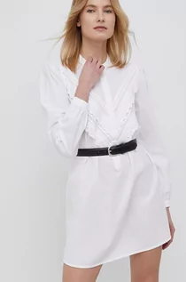 Sukienki - JDY sukienka bawełniana kolor biały mini rozkloszowana - grafika 1