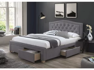 Signal Łóżko ELECTRA VELVET Szary 160x200 cm [Dostępny po 2020-01-15] ELECTRAV160SZ - Łóżka - miniaturka - grafika 2