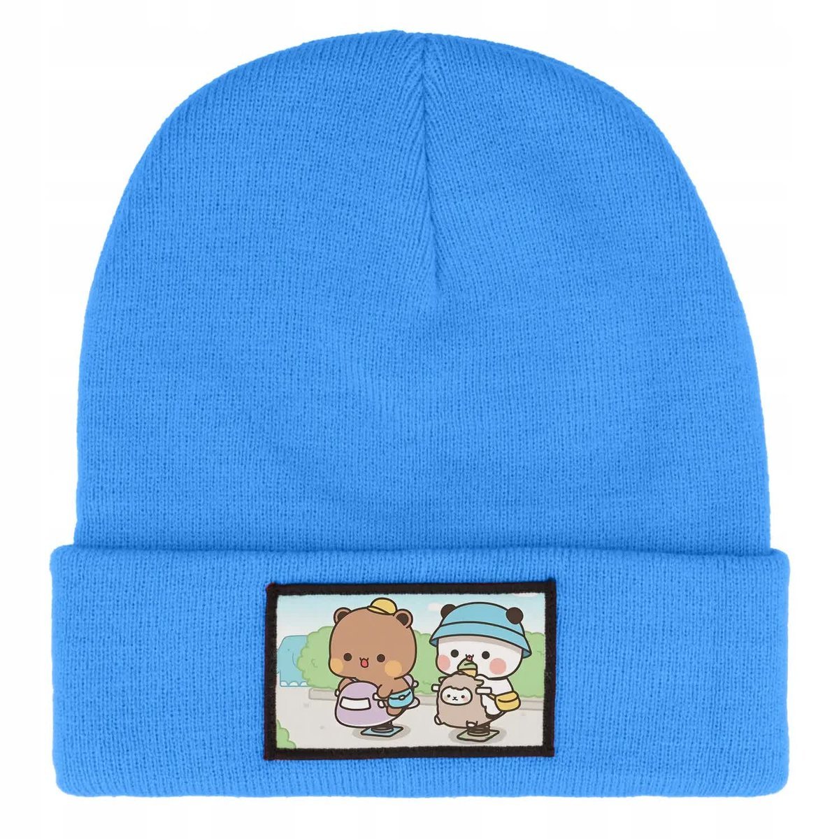 CZAPKA ZIMOWA CIEPŁA NIEBIESKA DZIECIĘCA Z MOTYWEM KAWAII BUBU MIX WZORÓW