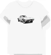 Koszulki i topy damskie - Sportowa Elegancja: Koszulka damska biała z Klasycznym Corvette M - miniaturka - grafika 1