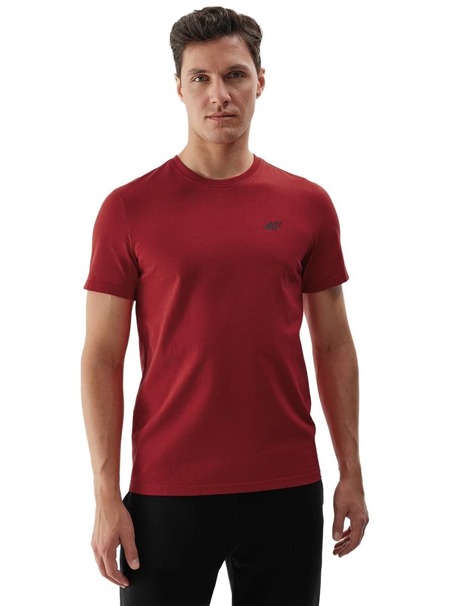 T-shirt męski bawełniany 4F 4FWSS26TTSHM4215-61S Czerwony XL