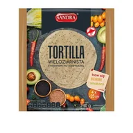 Zdrowa żywność - SANDRA Tortilla pszenno-żytnia wieloziarnista z nasionami lnu i czarnuszką 25cm (4szt) 240g - miniaturka - grafika 1