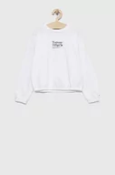 Bluzy dla dziewczynek - Tommy Hilfiger bluza dziecięca kolor biały z nadrukiem - miniaturka - grafika 1