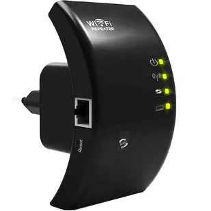 Wzmaczniacz Sygnału Wifi Repeater 300 Mbps Wygięty W02 Czarny - Wzmacniacze sygnału wifi - miniaturka - grafika 1