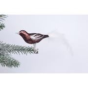 Ozdoby bożonarodzeniowe - Zestaw 3 brązowych szklanych ozdób świątecznych w kształcie ptaka Ego Dekor - miniaturka - grafika 1