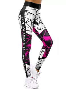 Legginsy damskie czarno-różowe OZONEE O/20432 - Ozonee - Legginsy - miniaturka - grafika 1