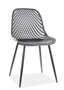 Krzesło czarne z tworzywa CORRAL A czarne metalowe nogi - Krzesła - miniaturka - grafika 1