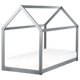 Łóżko dziecięce domek drewniane 90 x 200 cm szare TOSSE - Łóżka dla dzieci i młodzieży - miniaturka - grafika 1