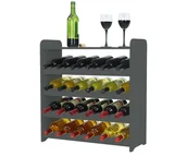 Stojaki na wino - Regał na wino z półką RW-16 24 butelki - Szary / Wamar-Sosenka - miniaturka - grafika 1