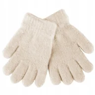 Rękawiczki dla dzieci - Beżowe RĘKAWICZKI DZIECIĘCE Pięciopalczaste Cienkie Rękawice MORAJ 15 cm - miniaturka - grafika 1